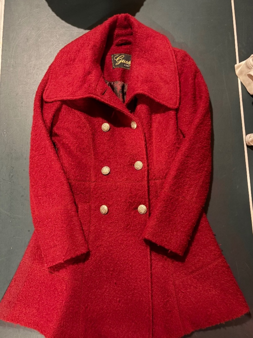 Guess Red Double-Breasted Coat